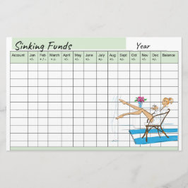 Schattigee Mode Sinking Fund Planner Spreadsheet Briefpapier