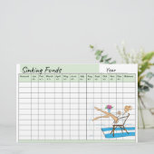 Schattigee Mode Sinking Fund Planner Spreadsheet Briefpapier (Staand voorkant)