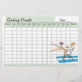 Schattigee Mode Sinking Fund Planner Spreadsheet Briefpapier (Voorkant)