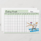 Schattigee Mode Sinking Fund Planner Spreadsheet Briefpapier (Voorkant / Achterkant)