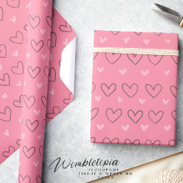 Schattigee Modern Blush Pink Love Hearts Cadeaupapier