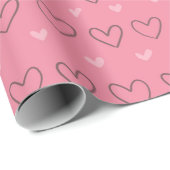 Schattigee Modern Blush Pink Love Hearts Cadeaupapier (Rol Hoek)