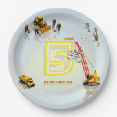 Schattigee Modern Construction Truck Theme Paper B Papieren Bordje (Voorkant)