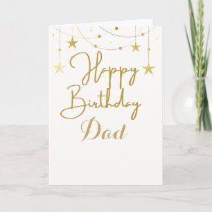 Schattigee Modern Gold & White Happy Birthday Kaar Kaart