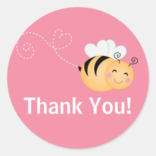 Schattigee Modern Honey Bee Baby shower Invitation Ronde Sticker (Voorkant)