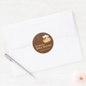Schattigee Modern Honey Bee Baby shower Invitation Ronde Sticker (Envelop)