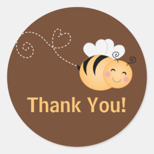 Schattigee Modern Honey Bee Baby shower Invitation Ronde Sticker