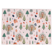 Schattigee Modern Roze Grappige Kerst Foto Groot Cadeauzakje (Achterkant)