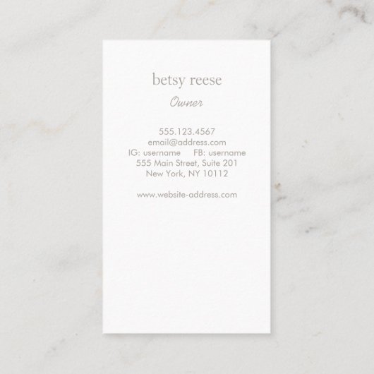 Schattigee Modern Tree Visitekaartje (Achterkant)