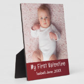 Schattigee moderne 1e Valentijnsdag Personaliseer  Fotoplaat (Zijkant)