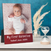 Schattigee moderne 1e Valentijnsdag Personaliseer  Fotoplaat (Zijkant)