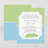Schattigee moderne alligator Baby shower partij Kaart (Voorkant / Achterkant)