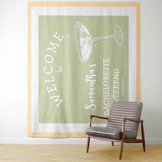 Schattigee Moderne Bachelorette Party pastelcockta Wandkleed (In situ)