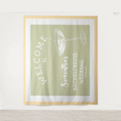 Schattigee Moderne Bachelorette Party pastelcockta Wandkleed (Voorkant)