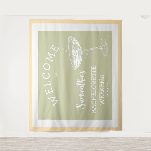 Schattigee Moderne Bachelorette Party pastelcockta Wandkleed (Voorkant)