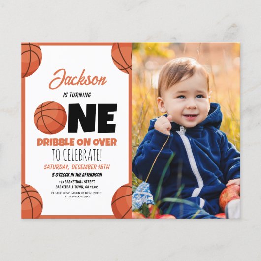 Schattigee moderne basketbal budget foto 1e verjaa (Voorkant)