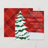 Schattigee moderne besneeuwde kerstboomfeestuitnod kaart (Voorkant / Achterkant)