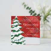 Schattigee moderne besneeuwde kerstboomfeestuitnod kaart (Staand voorkant)