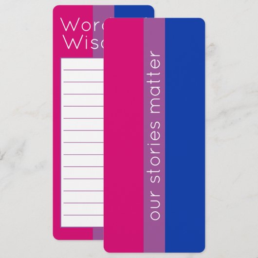 Schattigee moderne biseksuele vlag LGBT-Bladwijzer (Voorkant / Achterkant)