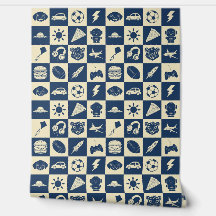 Schattigee moderne blauw geruite iconen Patroon Bo