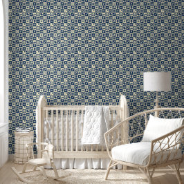 Schattigee moderne blauw geruite iconen Patroon Bo Behang