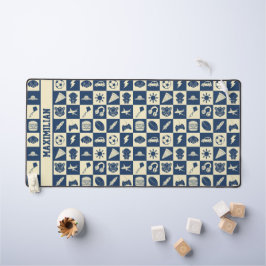 Schattigee moderne blauw geruite iconen Patroon Bo Bureaumat