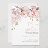 Schattigee moderne bloemenmeisje Baby shower Kaart (Voorkant)