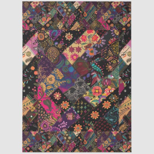 Schattigee moderne bloemenpret Boho Design Decoupa Tissuepapier (Voorkant)