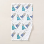 Schattigee moderne Blue Floral Waterverf Art Bad Handdoek (Handdoek)