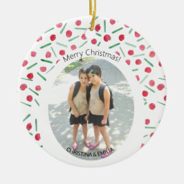 Schattigee Moderne Boho Candy Cane One Foto Keramisch Ornament