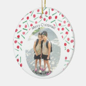 Schattigee Moderne Boho Candy Cane One Foto Keramisch Ornament (Links)
