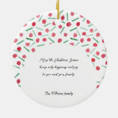 Schattigee Moderne Boho Candy Cane One Foto Keramisch Ornament (Achterkant)