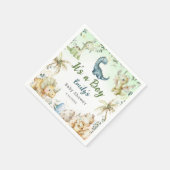 Schattigee moderne Boho Waterverf Dinosaurus Green Servet (Hoek)