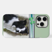 Schattigee moderne Border Collie Dog Art iPhone Hoesje (Achterkant horizontaal)