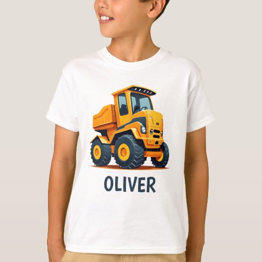 Schattigee moderne bouwwagen gepersonaliseerd t-shirt (Voorkant)