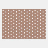 Schattigee moderne bruine sneeuwman kerstbomen inpakpapier vel (Voorkant 2)