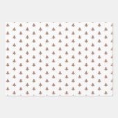 Schattigee moderne bruine sneeuwman kerstbomen inpakpapier vel (Voorkant 2)