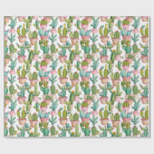 Schattigee moderne Cacti patroon Cadeaupapier (Vlak)