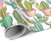 Schattigee moderne Cacti patroon Cadeaupapier (Rol Hoek)