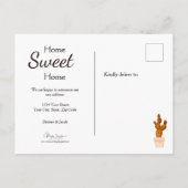 Schattigee moderne cactus We hebben verhuisd nieuw Briefkaart (Achterkant)