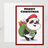 Schattigee Moderne Cartoon Humor Panda Vrolijk Ker Feestdagenkaart (Voorkant / Achterkant)