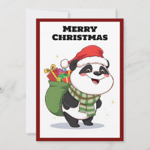 Schattigee Moderne Cartoon Humor Panda Vrolijk Ker Feestdagenkaart