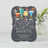 Schattigee moderne Chalkboard Holiday Cocktail Par Kaart (Staand voorkant)