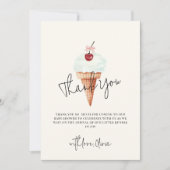Schattigee moderne Cherry Scoop Ice Cream Baby sho Bedankkaart (Voorkant)