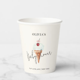 Schattigee moderne Cherry Scoop Ice Cream Baby sho Papieren Bekers