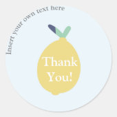 Schattigee moderne citroen dank u bedrijfstekst ronde sticker (Voorkant)