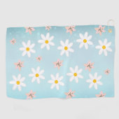 Schattigee moderne Daisy leliebloem Rustiek naadlo Golfhanddoek (Horizontaal)