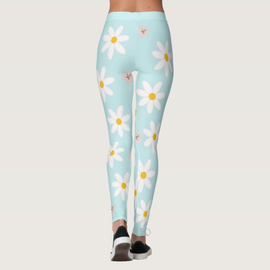Schattigee moderne Daisy leliebloem Rustiek naadlo Leggings (Achterkant)