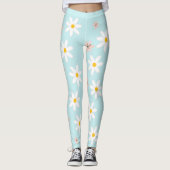 Schattigee moderne Daisy leliebloem Rustiek naadlo Leggings (Voorkant)