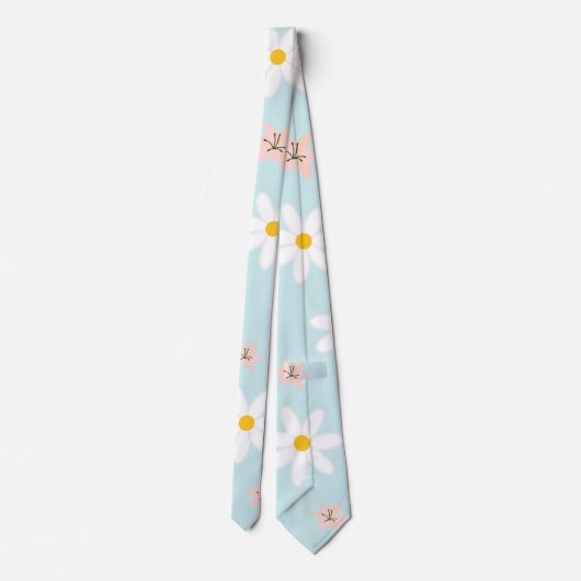 Schattigee moderne Daisy leliebloem Rustiek naadlo Stropdas (Achterkant)